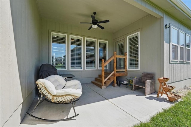 24765 W 89th Ter, Lenexa, KS 66227 - view of patio / terrace featuring a ceiling fan
