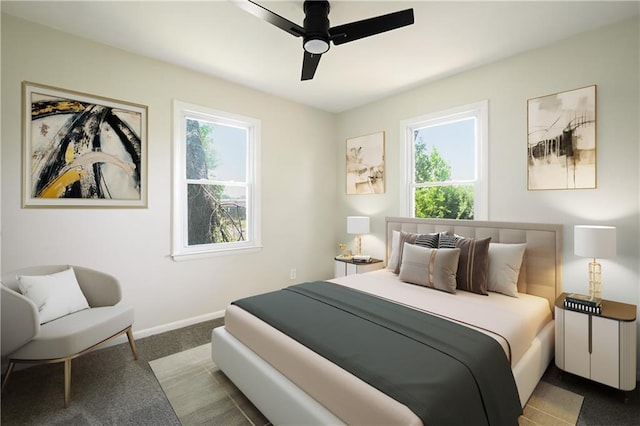 11524 Sunnyslope Dr, Kansas City, MO 64134 - carpeted bedroom featuring baseboards and ceiling fan