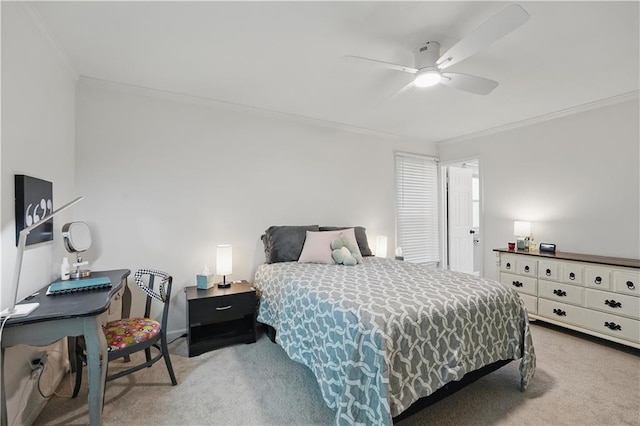 9849 Riggs St, Overland Park, KS 66212 - carpeted bedroom with crown molding, ceiling fan, and an office area