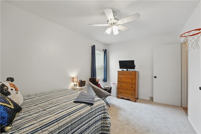 9849 Riggs St, Overland Park, KS 66212 - bedroom with carpet, ceiling fan, and baseboards