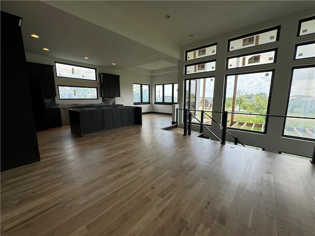 22659 W 87th St, Lenexa, KS 66227 - unfurnished living room featuring wood finished floors and recessed lighting