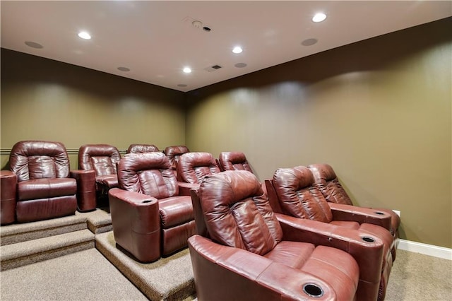 15908 Fontana St Unit 240, Overland Park, KS 66085 - home theater featuring carpet floors, recessed lighting, and baseboards