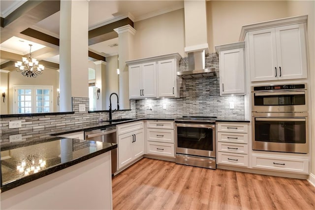15908 Fontana St Unit 240, Overland Park, KS 66085 - kitchen with stainless steel appliances, a sink, ornamental molding, dark stone counters, and decorative backsplash
