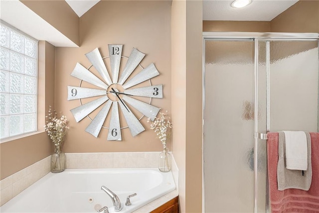 11028 N Tullis Ct, Kansas City, MO 64157 - bathroom with a shower stall and a tub with jets