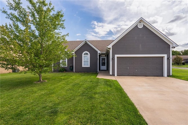 222 Prairie Ln, Wellsville, KS 66092 - single story home with concrete driveway, an attached garage, and a front yard