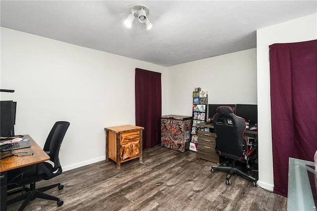 222 Prairie Ln, Wellsville, KS 66092 - home office featuring wood finished floors and baseboards