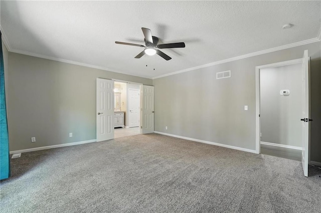 11203 Cedar St, Leawood, KS 66211 - unfurnished bedroom with crown molding, baseboards, carpet flooring, and a ceiling fan