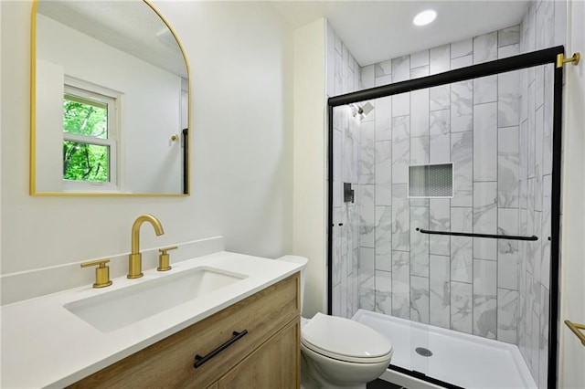 7826 Haskell Dr, Kansas City, KS 66109 - full bathroom with toilet, a shower stall, and vanity