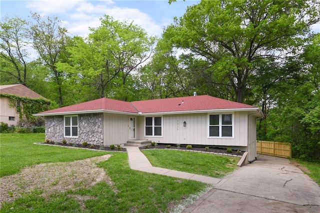 7826 Haskell Dr, Kansas City, KS 66109 - view of front of home with stone siding