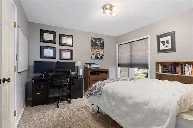 17699 157th Ter, Basehor, KS 66007 - bedroom with light carpet, an office area, and baseboards