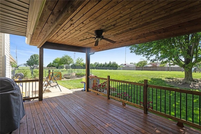 17699 157th Ter, Basehor, KS 66007 - wooden terrace featuring ceiling fan and grilling area