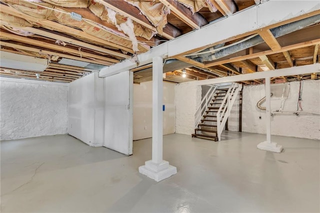 unfinished below grade area with stairs