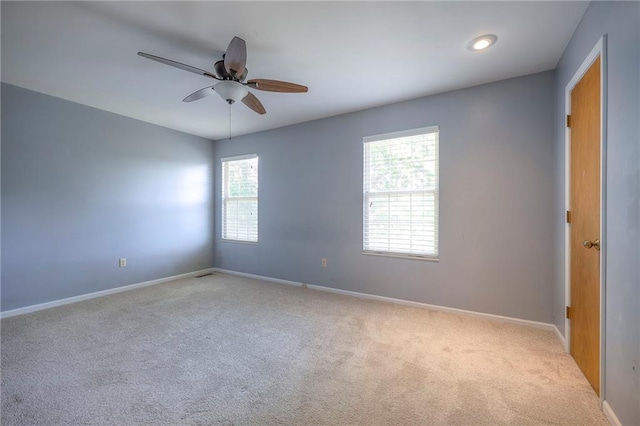 4729 Halsey St, Shawnee, KS 66216 - empty room with carpet floors, ceiling fan, and recessed lighting