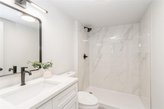 5008 W 79th St, Prairie Village, KS 66208 - full bath with toilet, a marble finish shower, and vanity