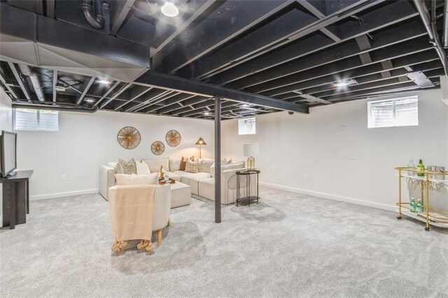5008 W 79th St, Prairie Village, KS 66208 - basement with carpet and baseboards