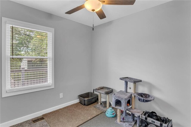 835 N 83rd Dr, Kansas City, KS 66112 - miscellaneous room with carpet floors, ceiling fan, and baseboards