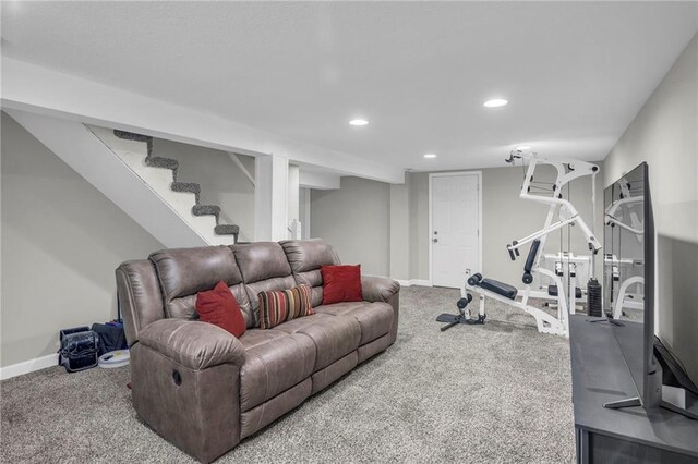 835 N 83rd Dr, Kansas City, KS 66112 - exercise room featuring recessed lighting, baseboards, and carpet flooring