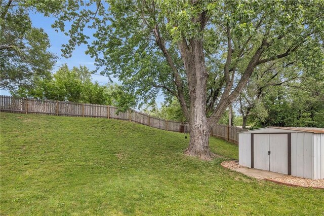 835 N 83rd Dr, Kansas City, KS 66112 - view of yard with a storage unit and an outdoor structure