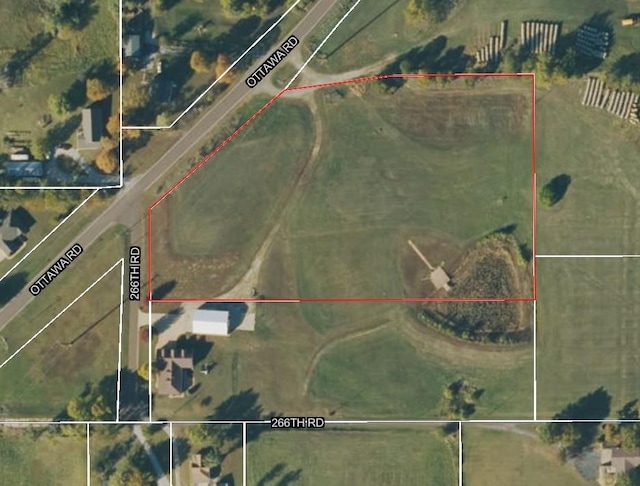 16805 266th Rd, Atchison, KS 66002 - aerial overview of property's location with property parcel outlined