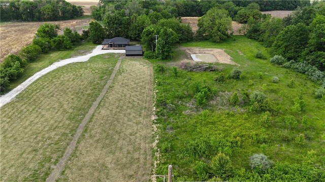 15608 E 267th St, Harrisonville, MO 64701 - aerial view of property and surrounding area featuring rural landscape