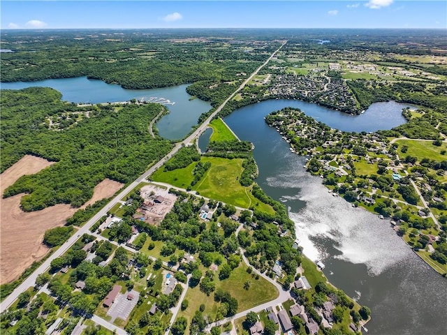 1717 NE Luther Rd, Lees Summit, MO 64086 - aerial view of property and surrounding area featuring a large body of water