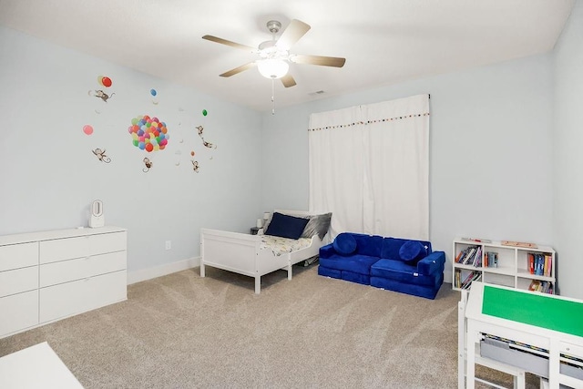 4403 Goldfield St, Lawrence, KS 66049 - bedroom featuring carpet floors, a ceiling fan, and baseboards