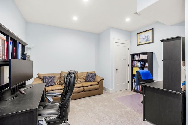 4403 Goldfield St, Lawrence, KS 66049 - carpeted home office featuring recessed lighting and baseboards