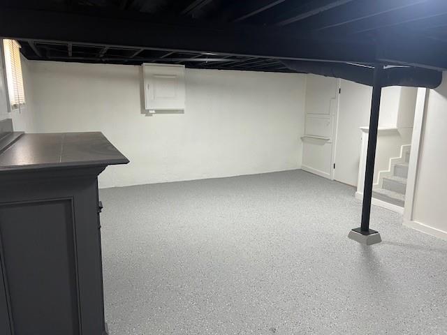 finished below grade area with stairs