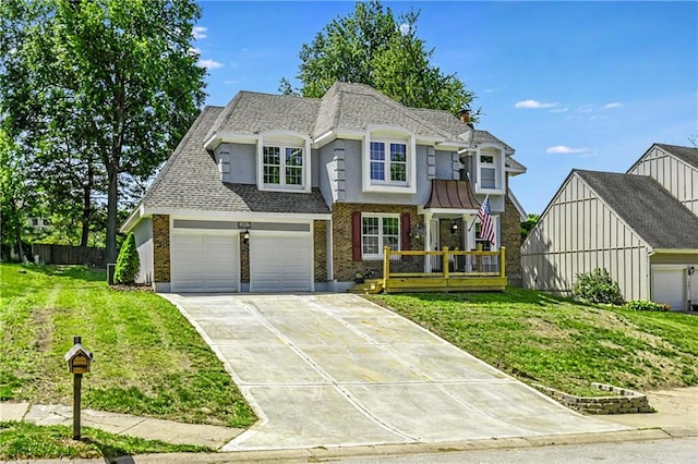 16253 W Briarwood Ct, Olathe, KS 66062 - view of front of house with concrete driveway, a garage, brick siding, and roof with shingles