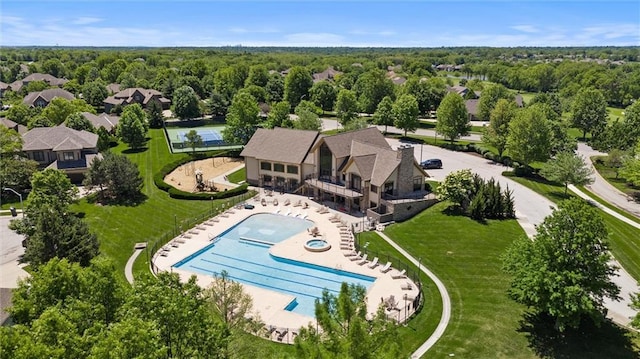 10233 N Prospect Ave, Kansas City, MO 64155 - drone / aerial view of a pool area