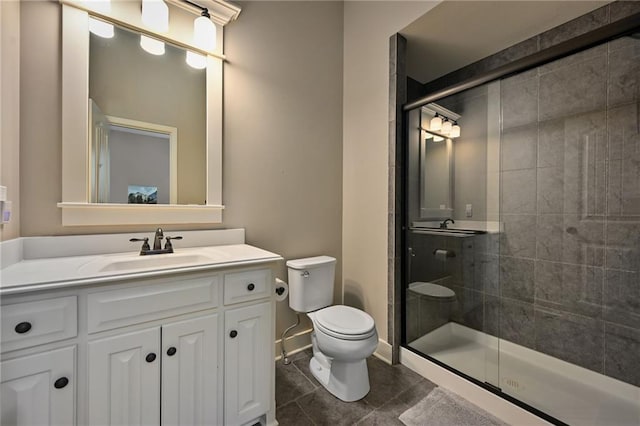 15601 Windsor St, Overland Park, KS 66224 - full bath with toilet, a stall shower, vanity, and tile patterned flooring