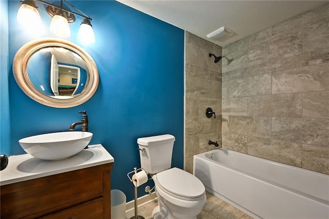 15601 Windsor St, Overland Park, KS 66224 - bathroom with vanity, toilet, and shower / washtub combination