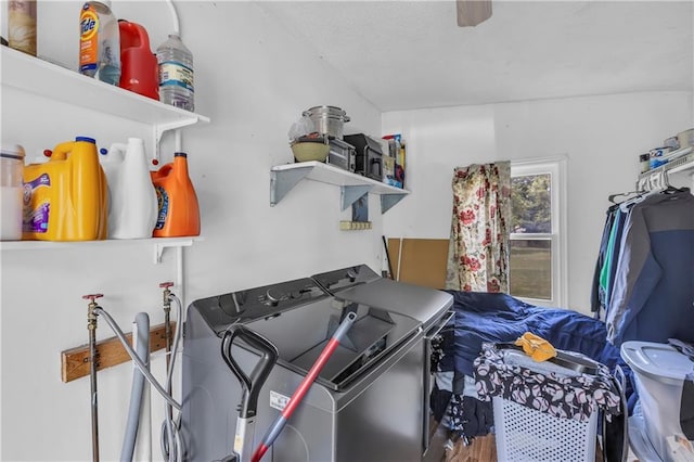 washroom with separate washer and dryer