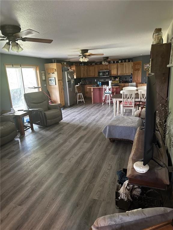8000 County Road 43, Rosendale, MO 64483 - living room with a ceiling fan and wood finished floors
