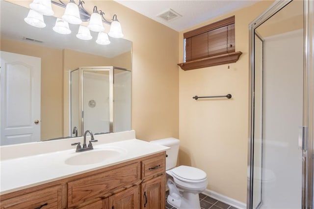 1703 Rolling Rock Rd, Raymore, MO 64083 - bathroom featuring a stall shower, vanity, and tile patterned floors