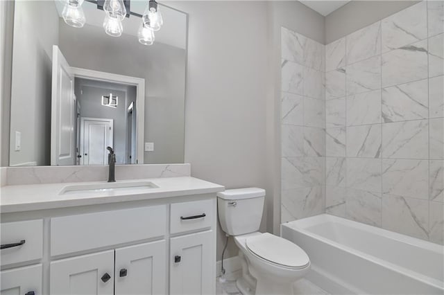 24105 W 58th Pl, Shawnee, KS 66226 - full bathroom with vanity, toilet, washtub / shower combination, and baseboards