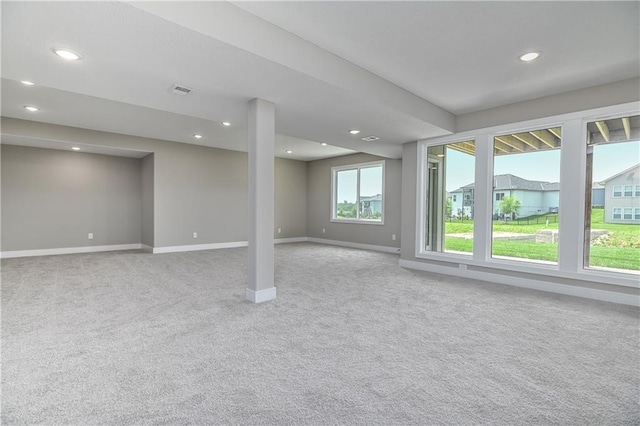 24105 W 58th Pl, Shawnee, KS 66226 - basement with carpet, baseboards, and recessed lighting