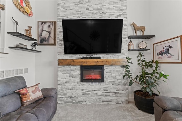 29702 W 195th St, Gardner, KS 66030 - living area with a fireplace and carpet