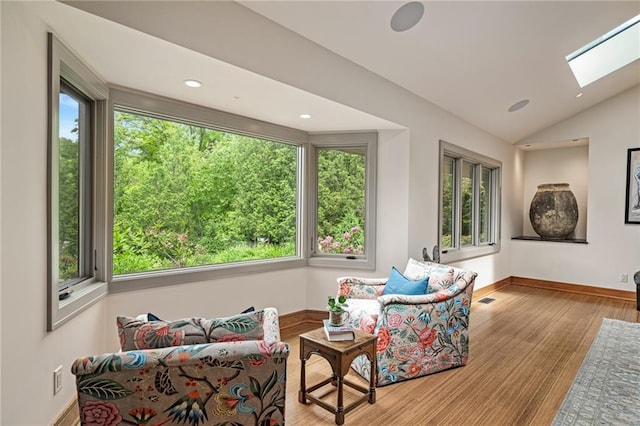 8700 Lee Blvd, Leawood, KS 66206 - sunroom featuring plenty of natural light, a skylight, and vaulted ceiling