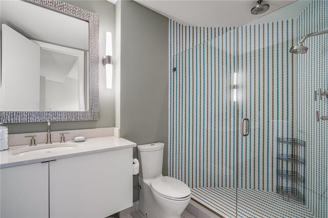 8700 Lee Blvd, Leawood, KS 66206 - full bathroom featuring a shower stall, vanity, and toilet