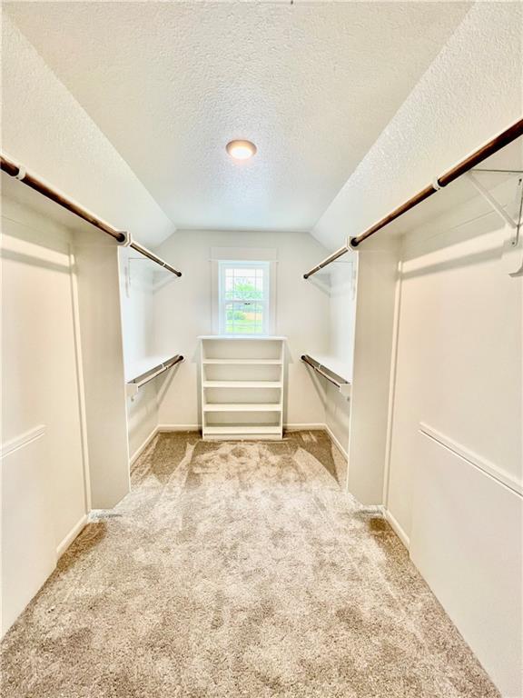7812 N Spruce Ave, Kansas City, MO 64119 - spacious closet featuring lofted ceiling and carpet floors