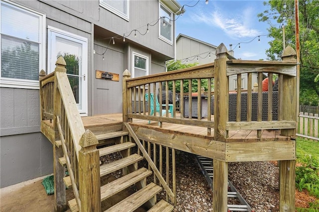 12287 S Mullen Rd, Olathe, KS 66062 - wooden terrace featuring stairway