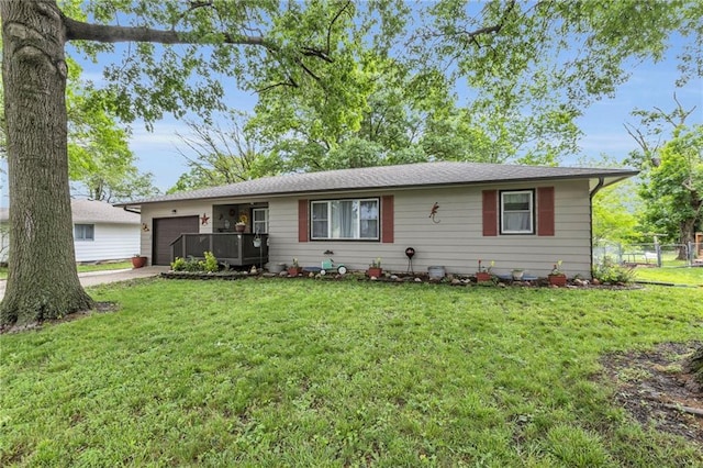 203 Pine St, Wellsville, KS 66092 - ranch-style house featuring an attached garage and concrete driveway