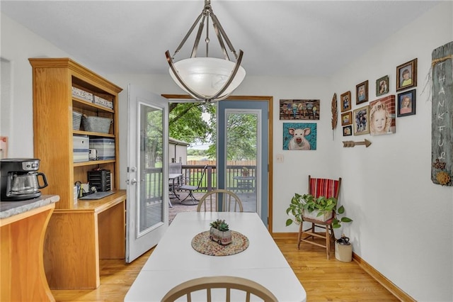 203 Pine St, Wellsville, KS 66092 - dining area with light wood-style floors and baseboards