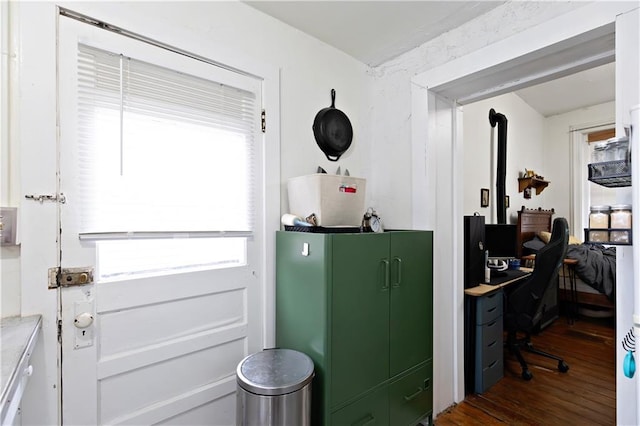 office featuring dark wood finished floors