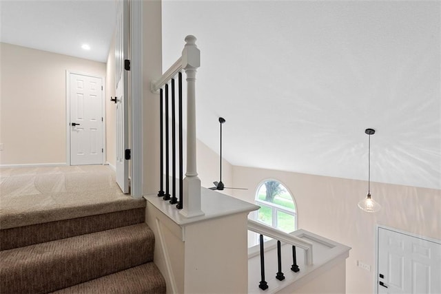1051 E 121st St, Olathe, KS 66061 - staircase with carpet and recessed lighting