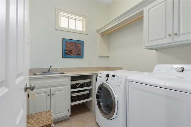 4704 SW Gull Point Dr, Lees Summit, MO 64082 - laundry room with independent washer and dryer, cabinet space, and light tile patterned flooring