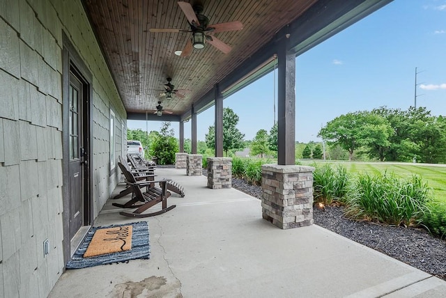 9500 Georgia Ave, Kansas City, KS 66109 - porch with ceiling fan