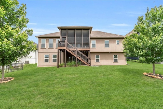 12750 N Arbor Way, Platte City, MO 64079 - back of house featuring stairway and a sunroom