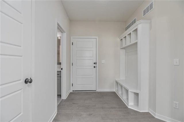 111 N Singletree St, Olathe, KS 66061 - mudroom with light wood finished floors and baseboards